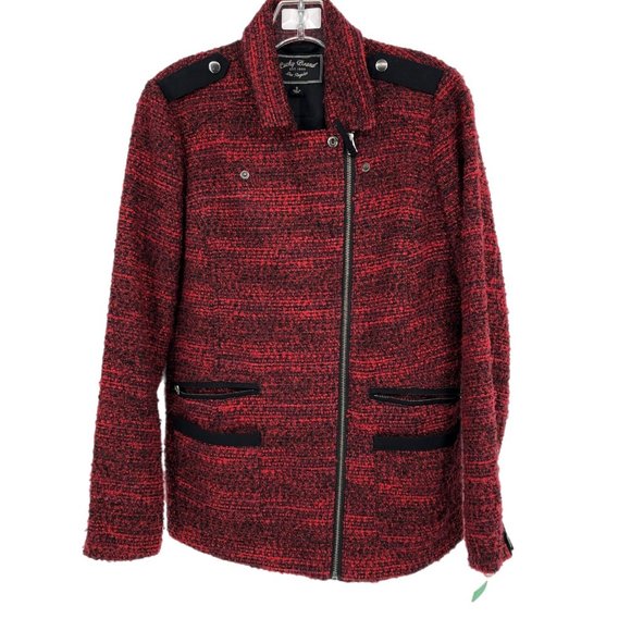 Lucky Brand Red & Black Knitted Jacket | Made for All Seasons - Picture 1 of 5